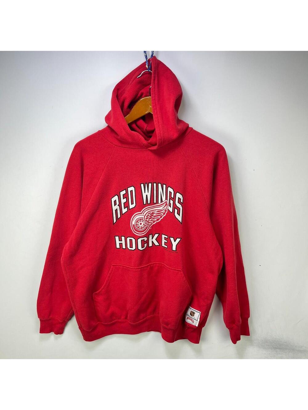 Vintage Detroit Red Wings Red Hockey Nutmeg Hoodie L